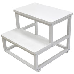 SZLHANJZ nursery step stool white front view highlights two-step reach for high cabinets