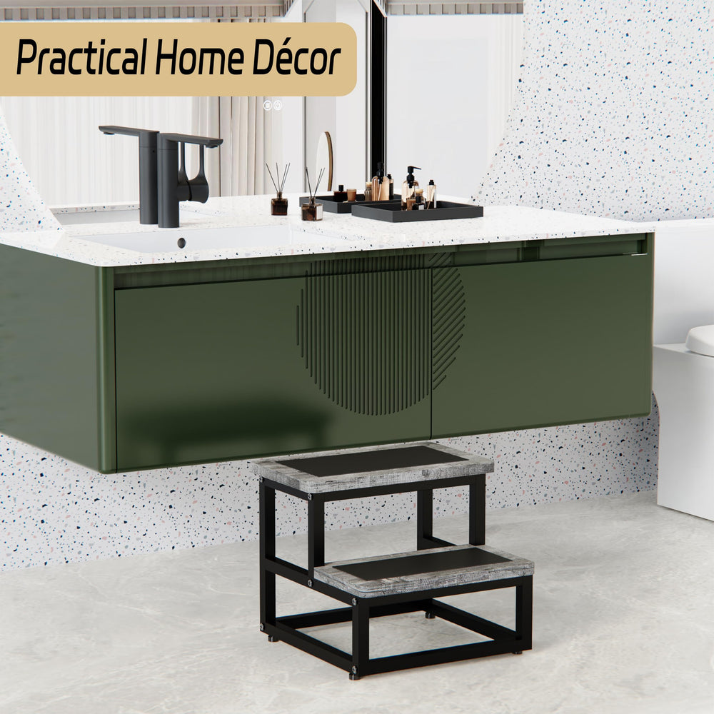 SZLHANJZ step stool bedside use demonstrates easy reach for nightly routines.