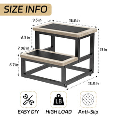 SZLHANJZ step stool beige two steps for easy reach.