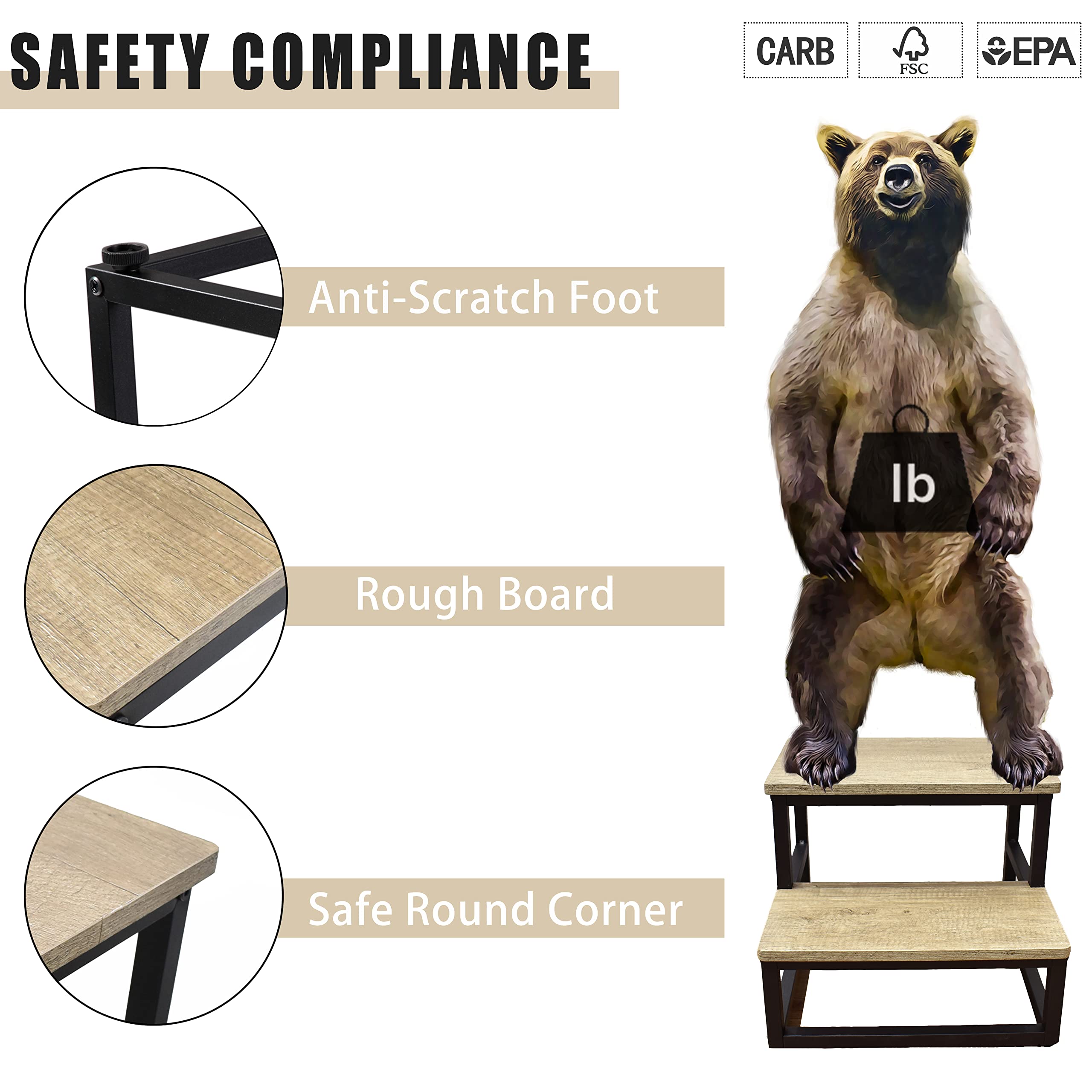 SZLHANJZ step stool beige rough surface with better grip.
