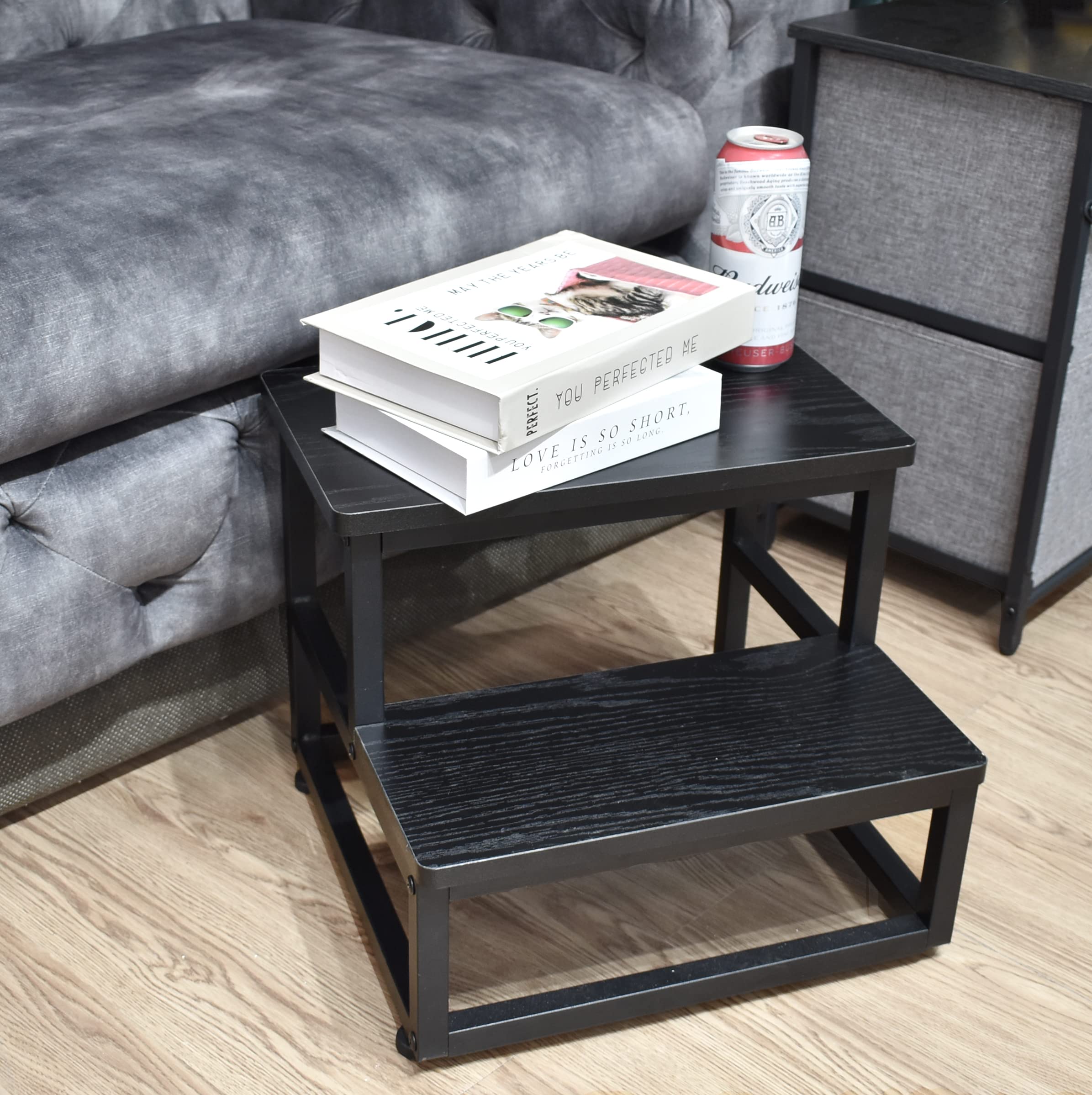 SZLHANJZ step stool in black finish complements home decor