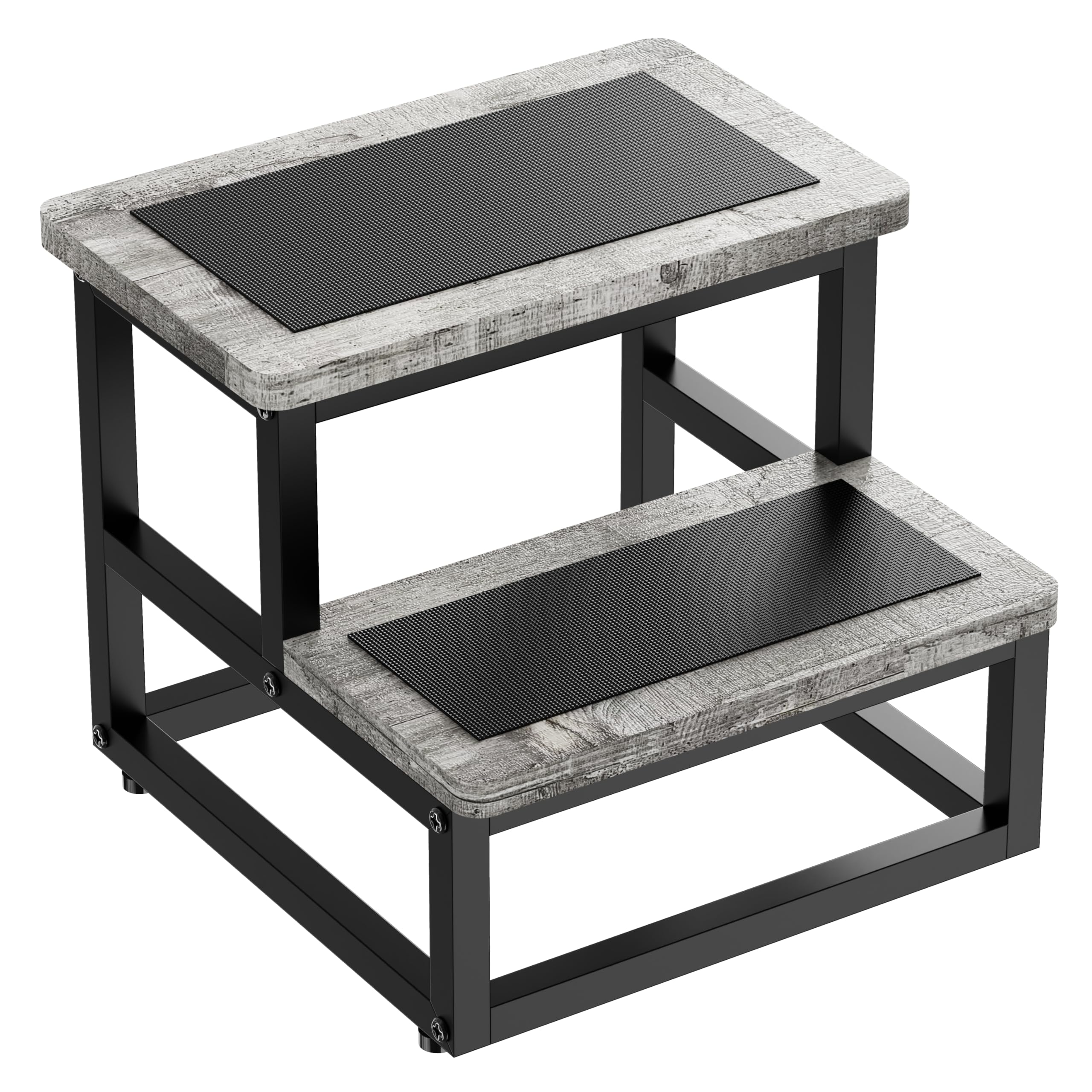SZLHANJZ step stool gray pattern front view shows stable support for bed or counter access.