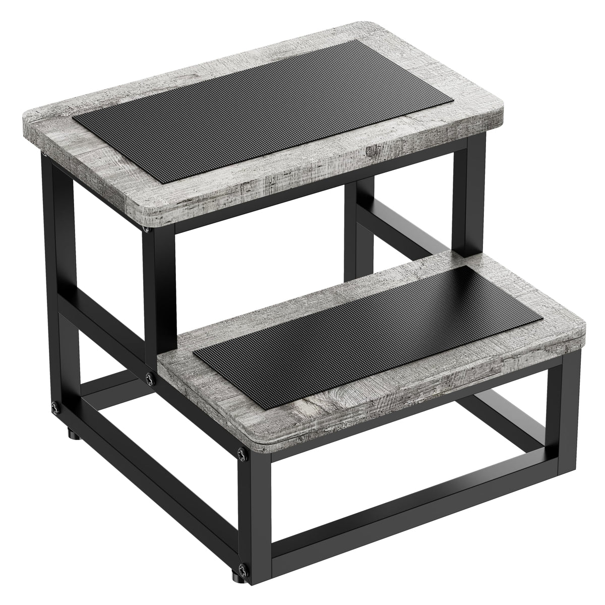 SZLHANJZ step stool gray pattern front view shows stable support for bed or counter access.