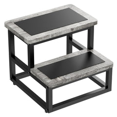 SZLHANJZ step stool gray pattern front view shows stable support for bed or counter access.