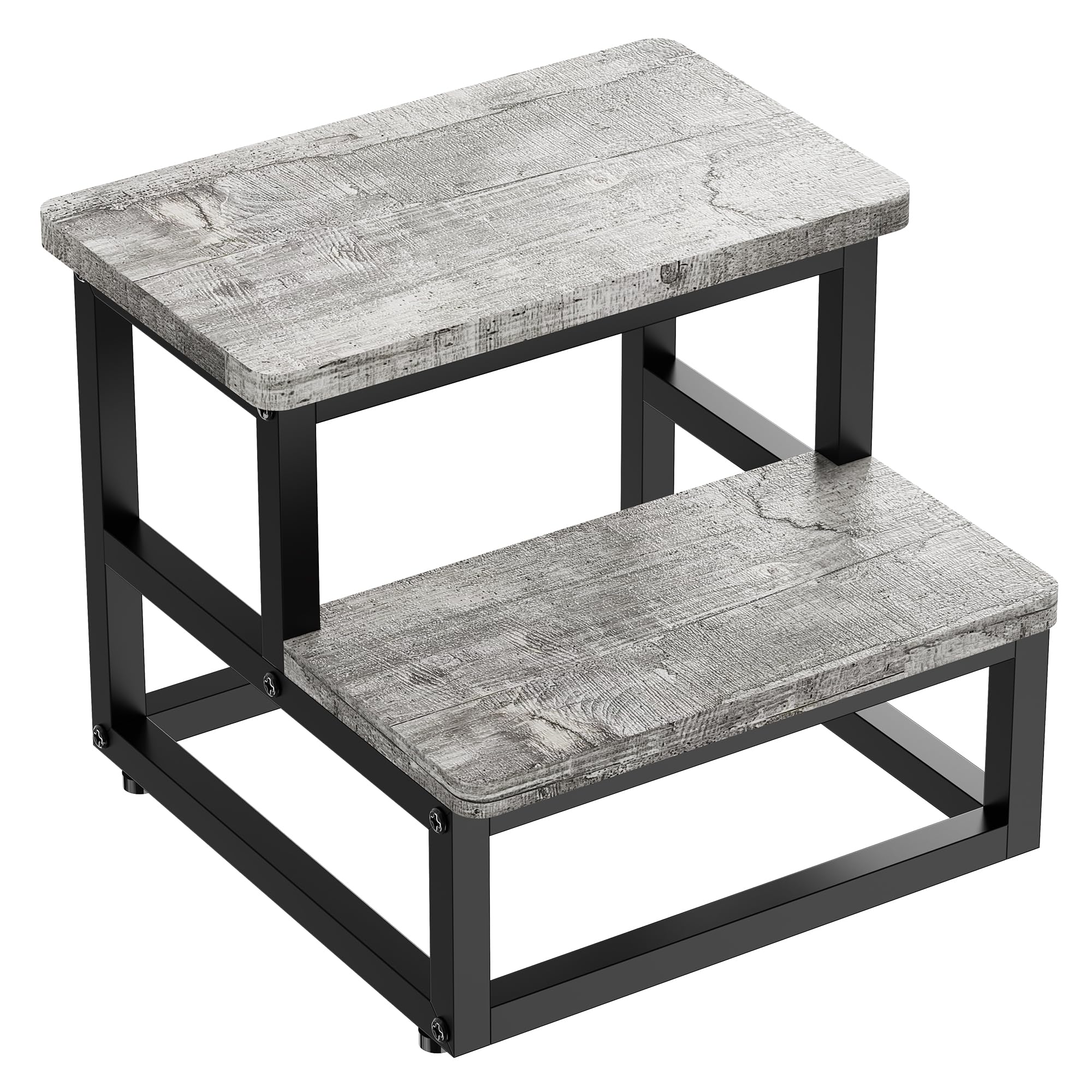 SZLHANJZ step stool gray pattern side view highlights durable construction up to 500 pounds.