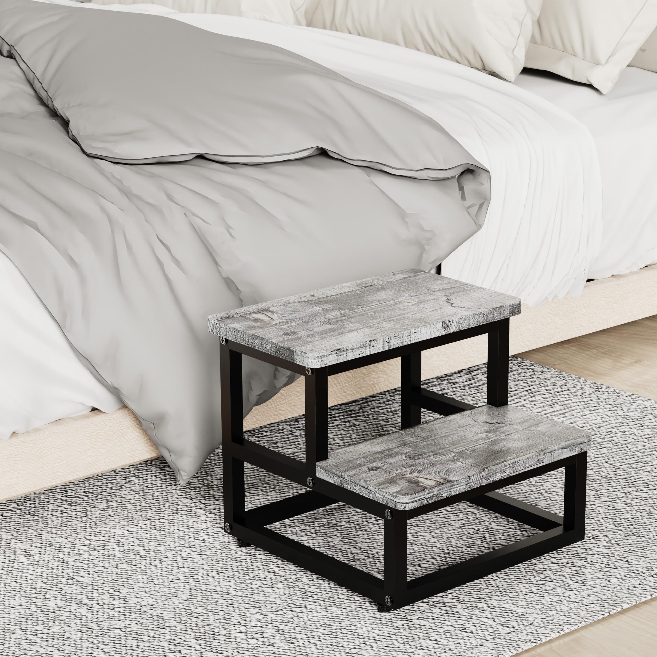 SZLHANJZ step stool non-slip mats ensure secure footing during tasks.