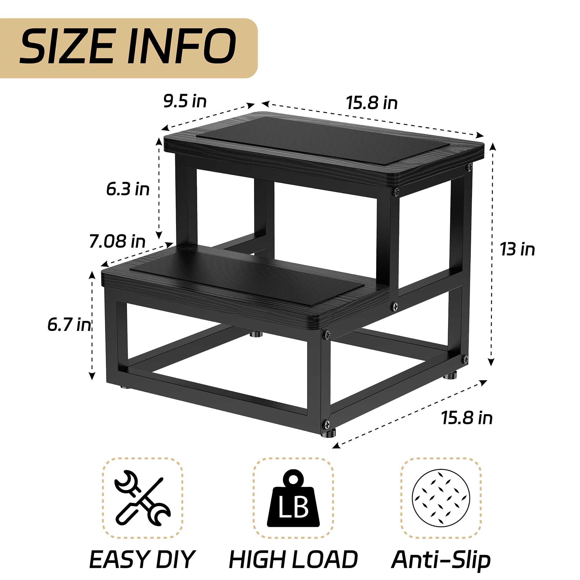 SZLHANJZ step stool with round corners improving safety and comfort