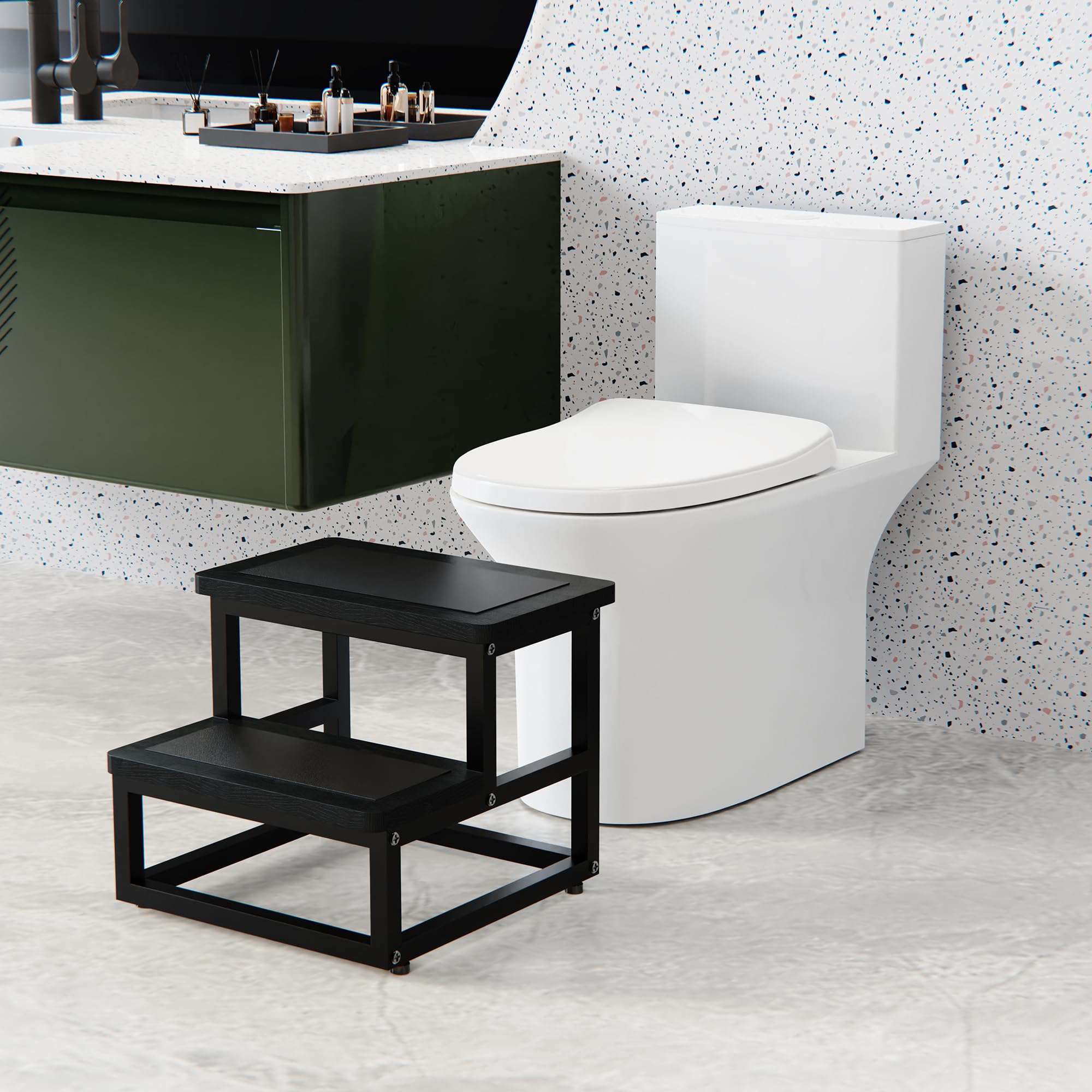 SZLHANJZ step stool thick board and metal tube construction for durability