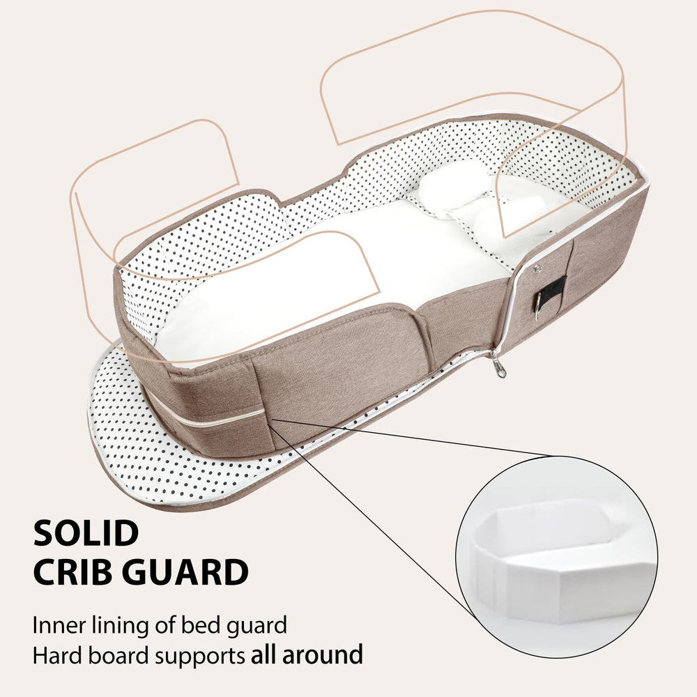 SZRUNZHU baby bassinet hard-edge interior provides stable support