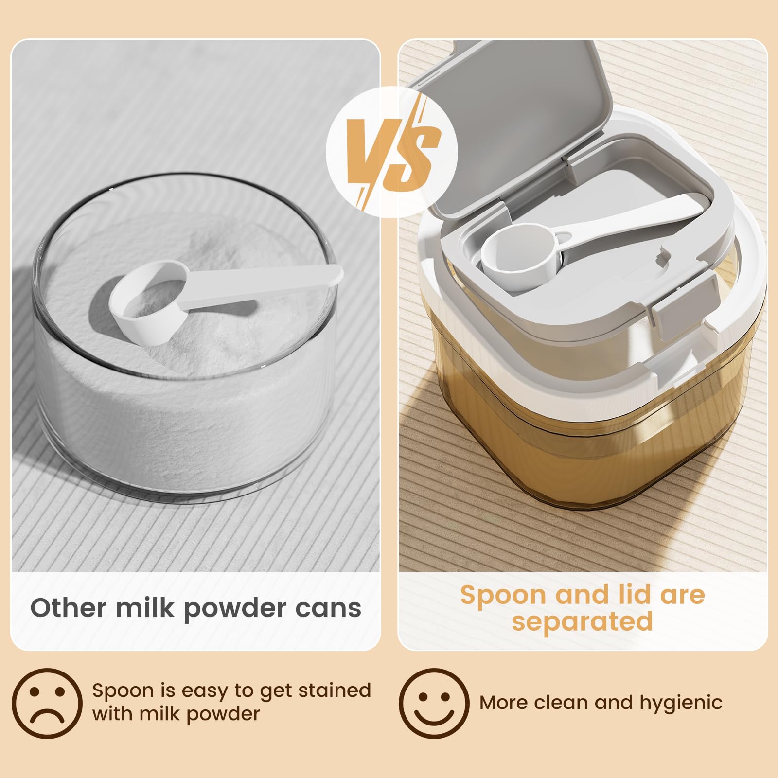 SZRUNZHU concave top for stable stacking and space saving