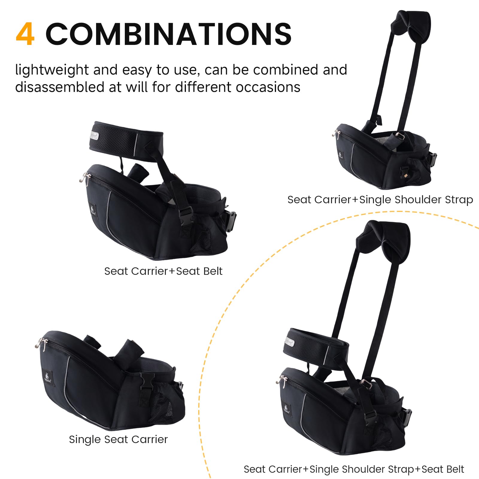 SZRUNZHU safety-buckle-night-strip enhances visibility and secure travel.