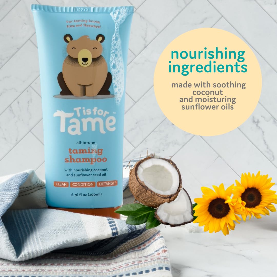 T is for Tame baby shampoo soft-hair result after gentle wash