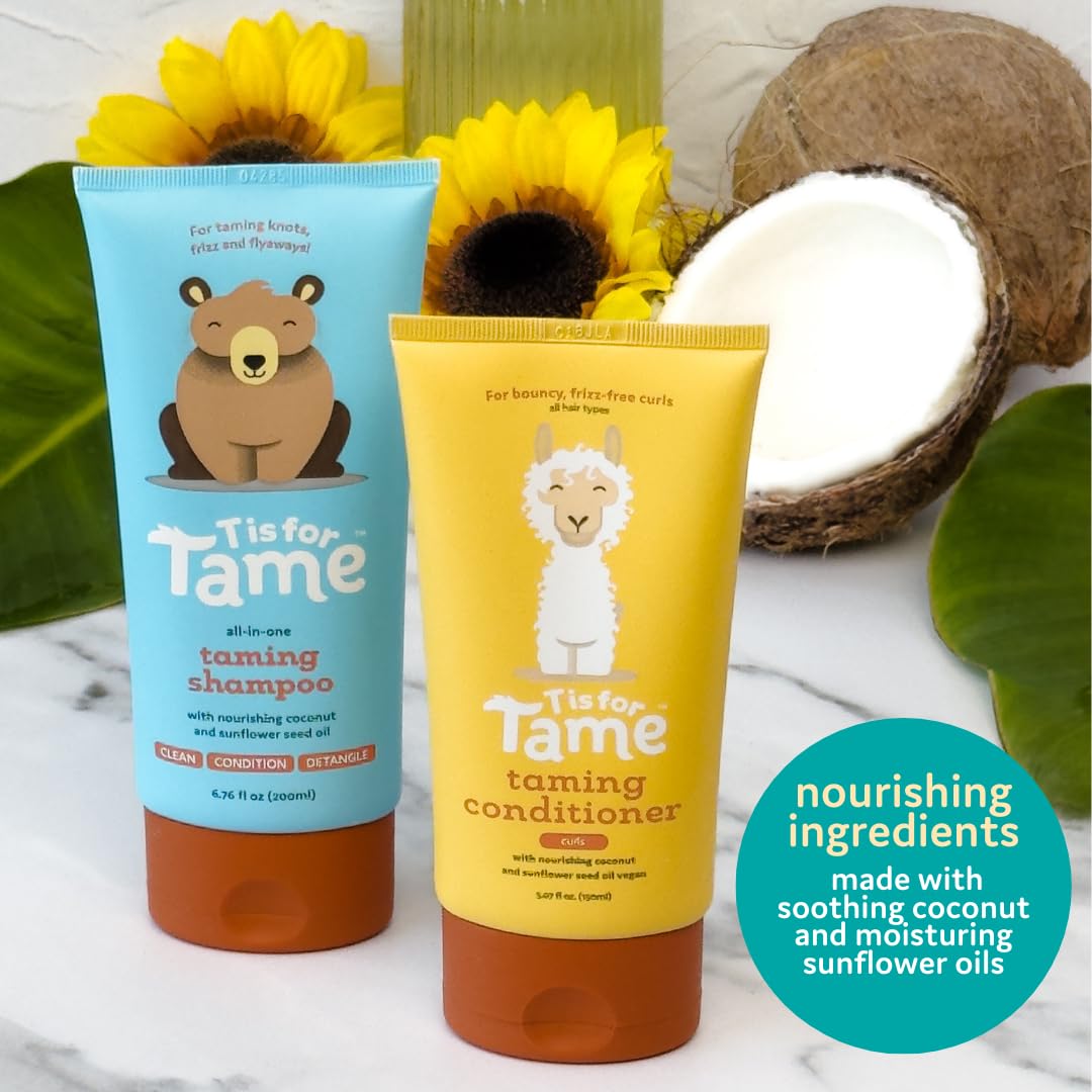 T is for Tame natural oils swirl enhances hydration and frizz control.