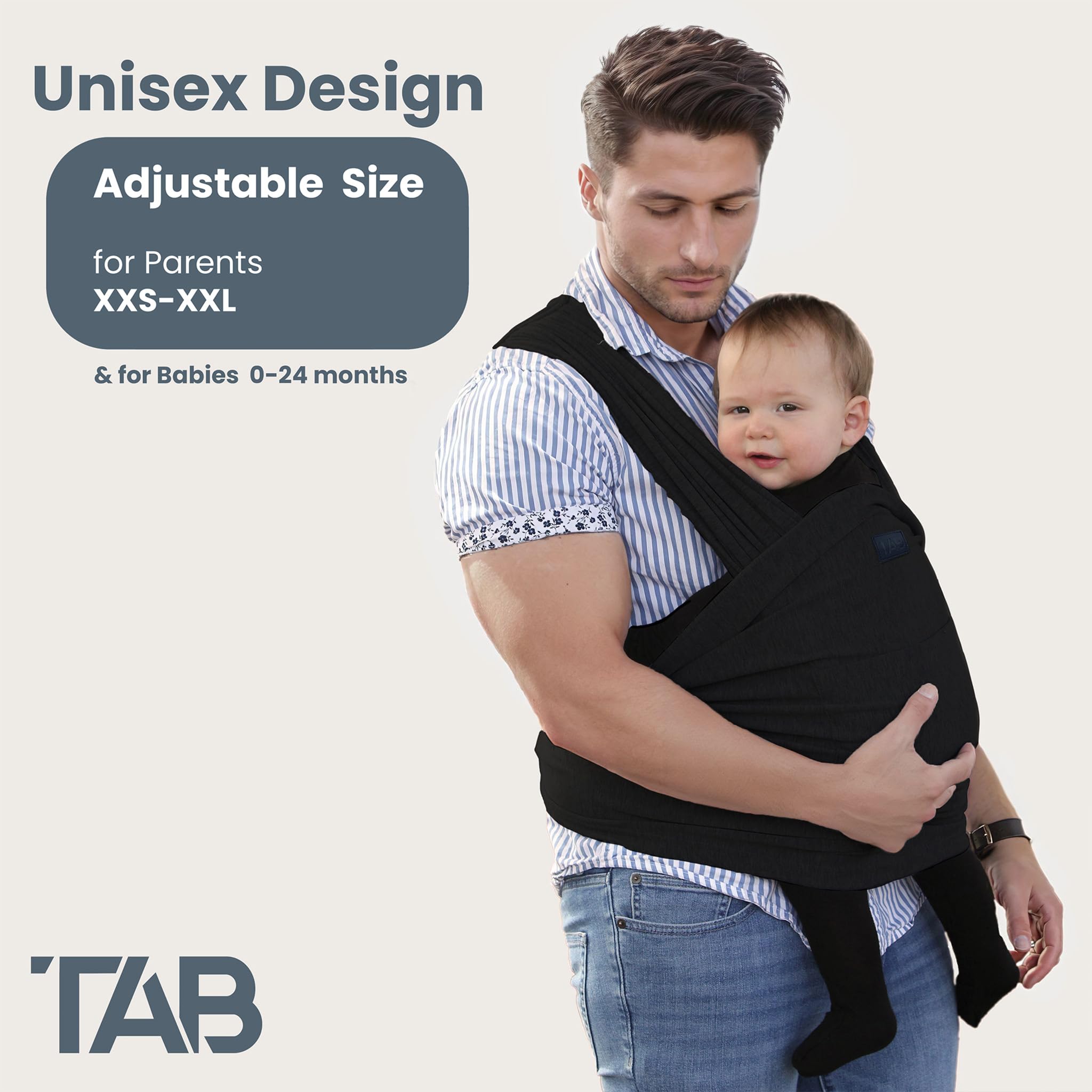 TAB baby wrap-one-handed-easy-wear enables quick securement