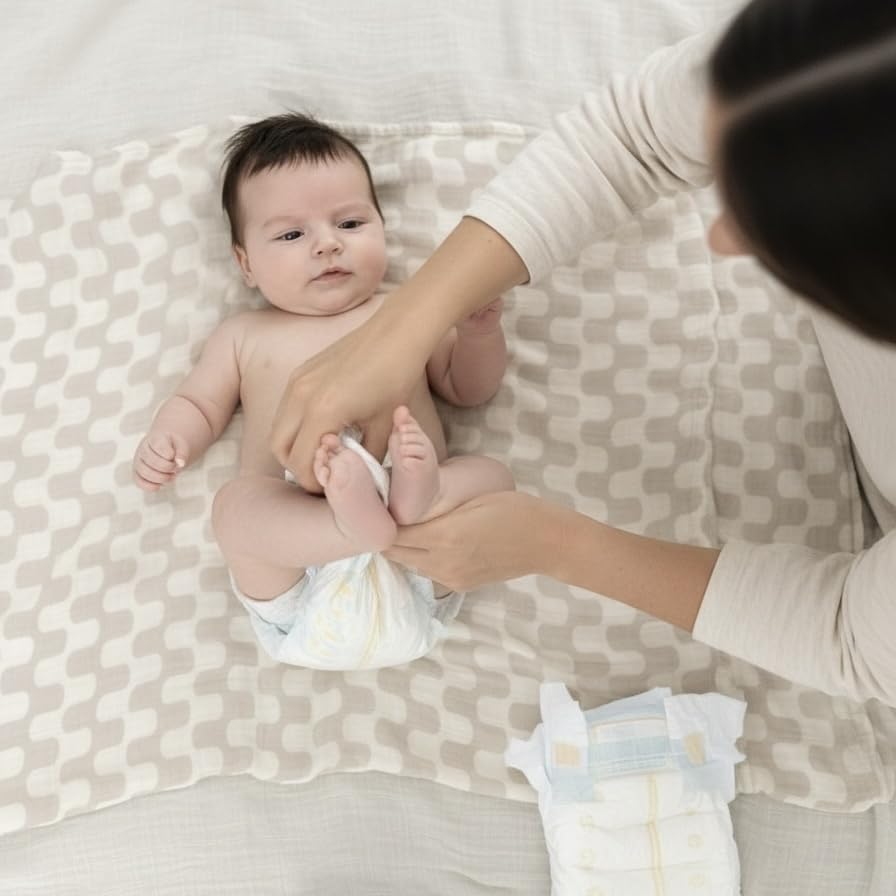 TAB muslin swaddle doubles as stroller cover on outings.