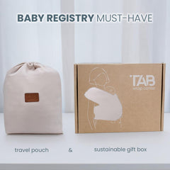 TAB carrier fabric highlights durable support as baby grows.