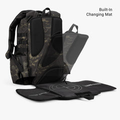 Tactical Baby Gear Daypack built-in changing mat open to show portable changing station
