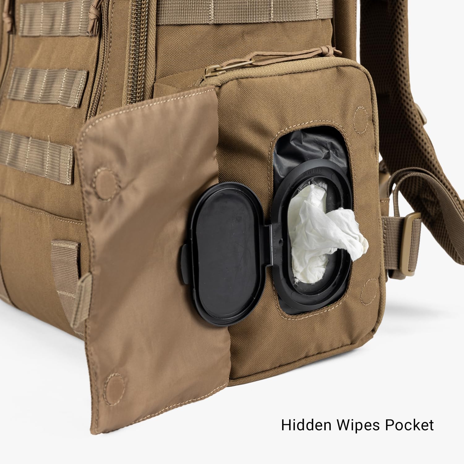 Tactical Baby Gear Daypack open changing mat provides on-the-go diaper changes