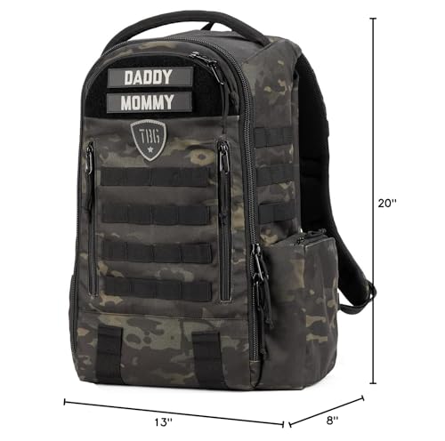 Tactical Baby Gear Daypack dimensions 20x11x8 showing compact-size versatility