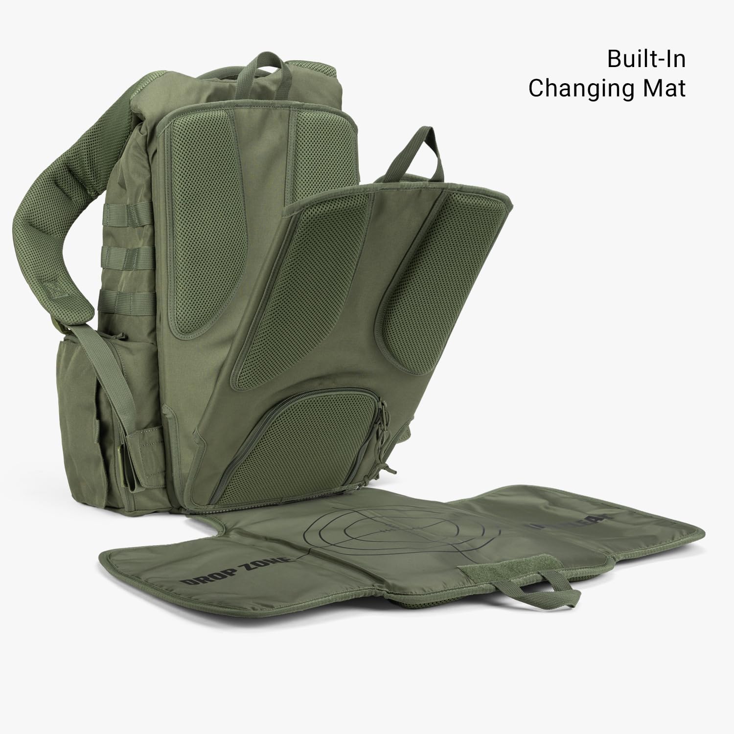 Tactical Baby Gear Daypack MOLLE system enables customizable attachments for adventures.