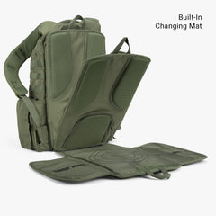 Tactical Baby Gear Daypack MOLLE system enables customizable attachments for adventures.