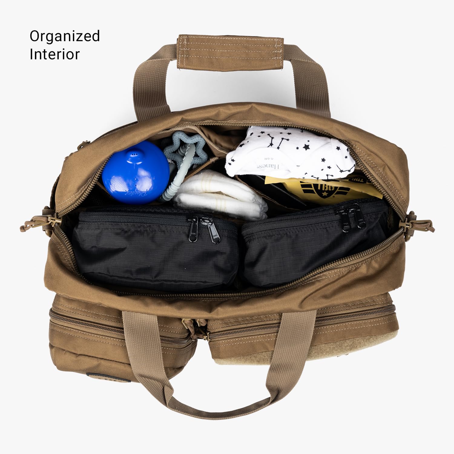 Tactical Baby Gear Deuce 4th Gen padded electronics pocket protects devices.