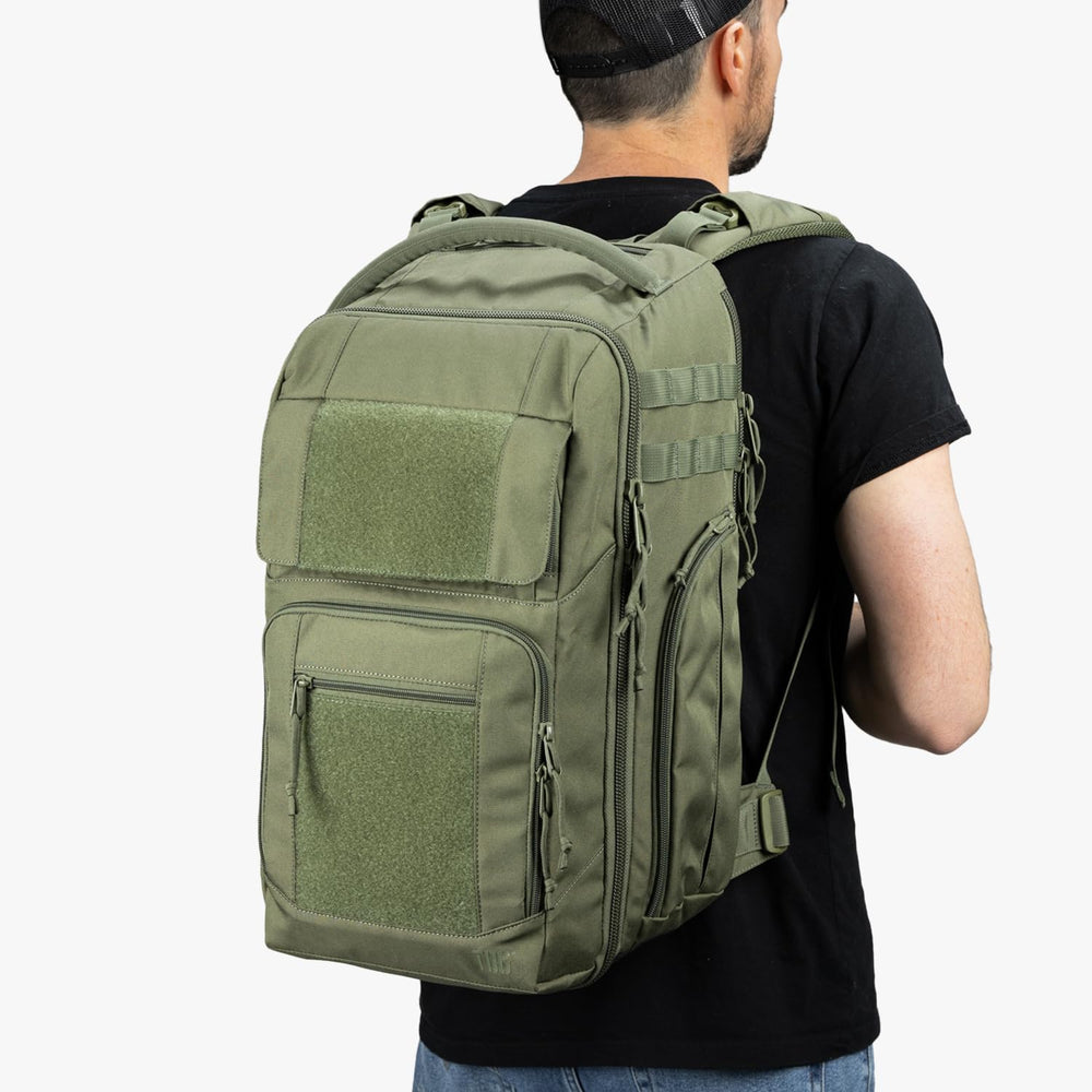 Tactical Baby Gear Everyday Diaper Bag includes Drop Zone Changing Mat for on-the-go changes.