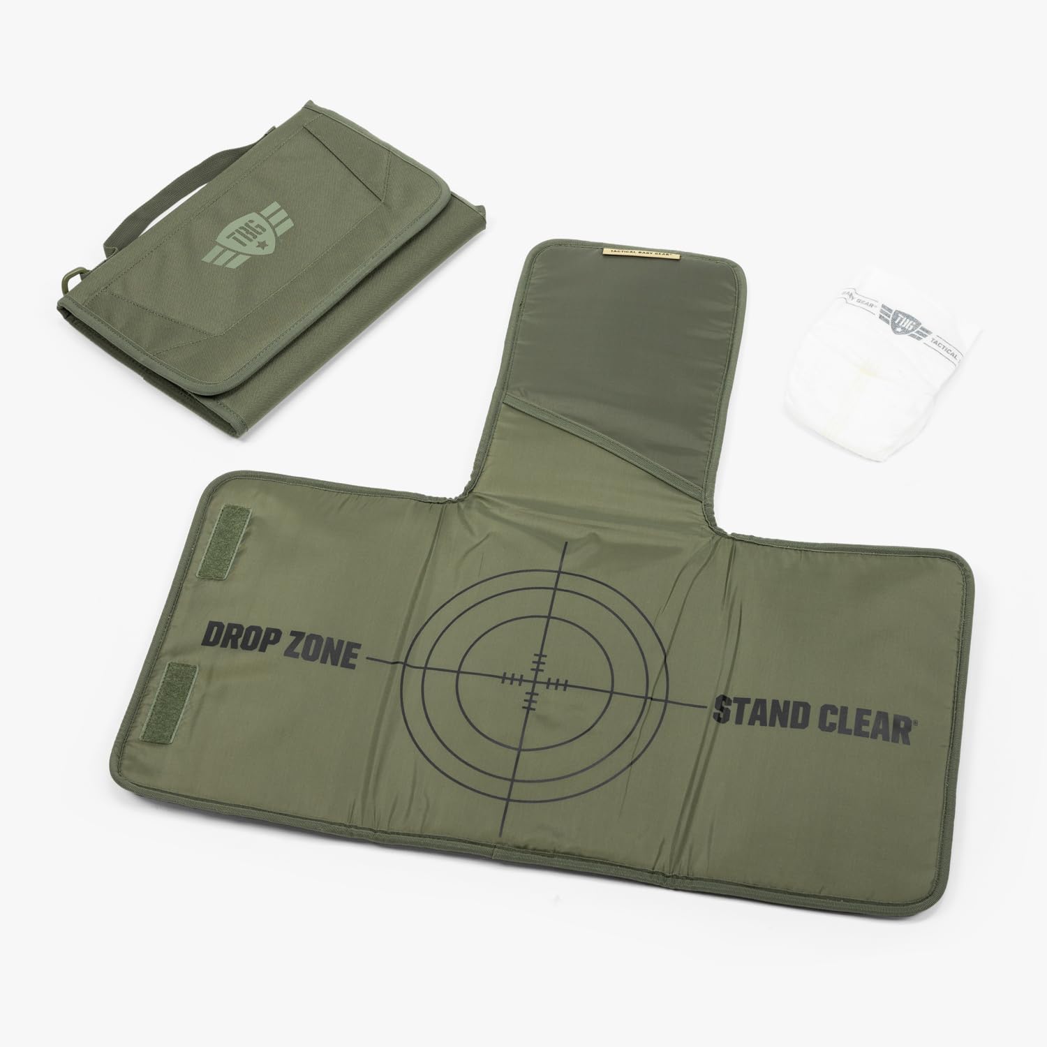 Tactical Baby Gear Everyday Diaper Bag interior shows three-tier pockets for streamlined baby gear.