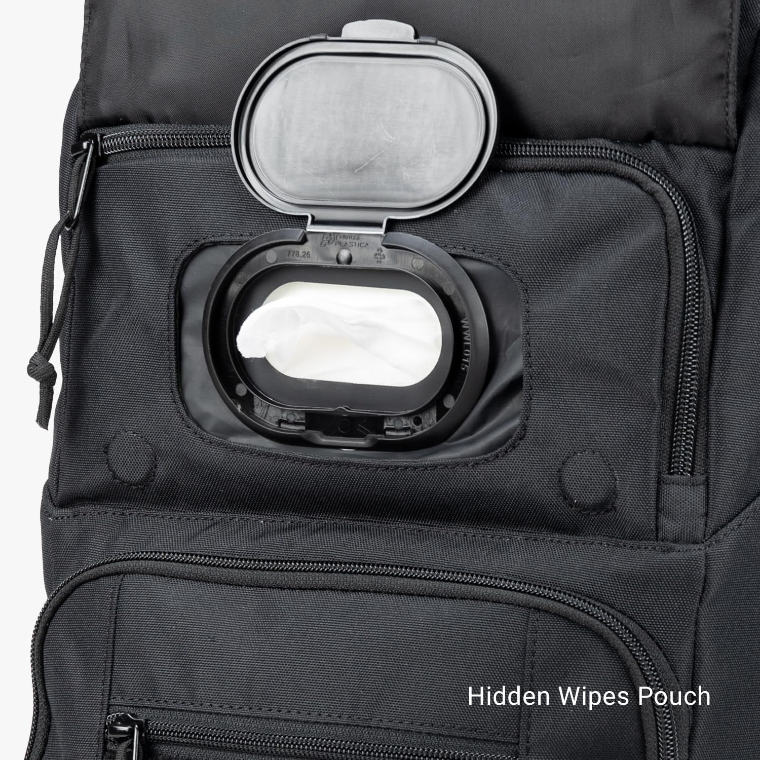 Tactical Baby Gear Everyday tactical diaper bag interior with three tiers of pockets.