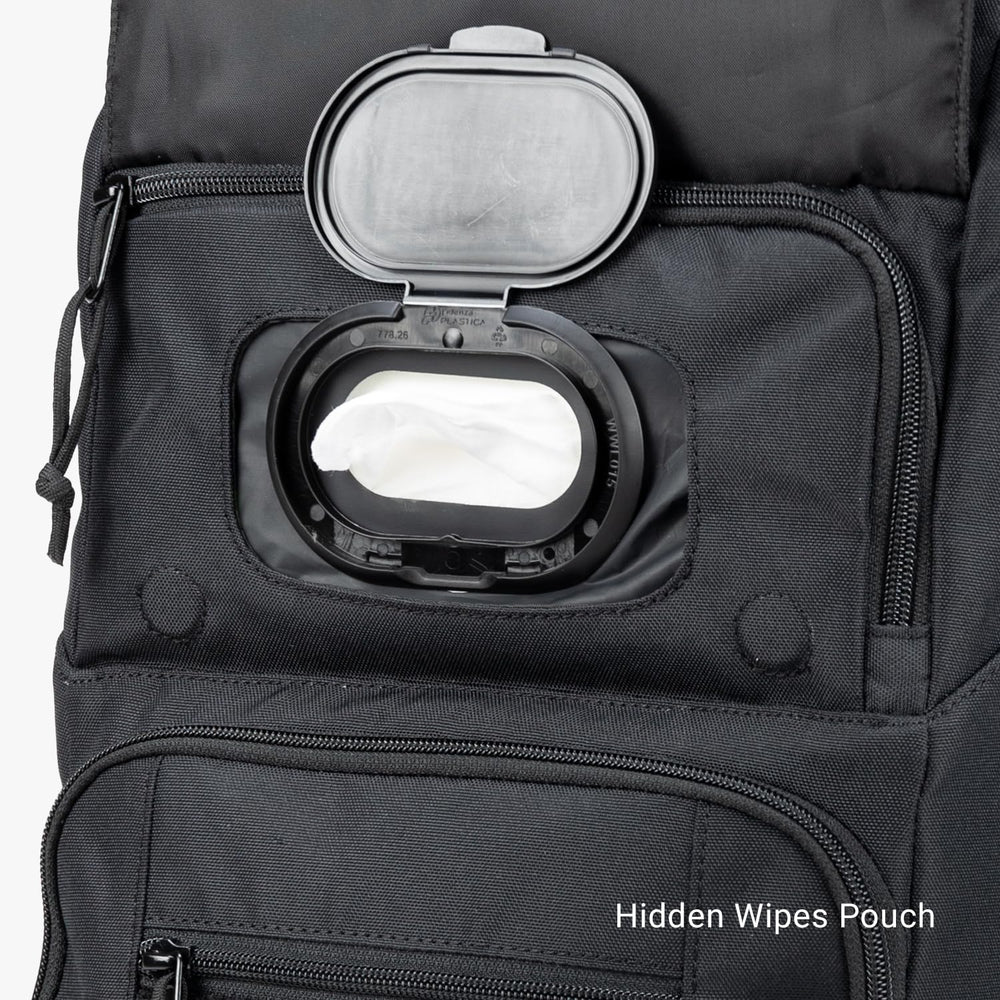 Tactical Baby Gear Everyday tactical diaper bag interior with three tiers of pockets.