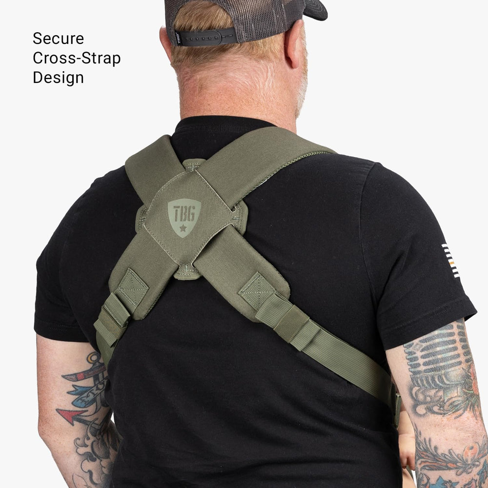 Tactical Baby Gear carrier with MOLLE attachments expands storage for on-the-go.