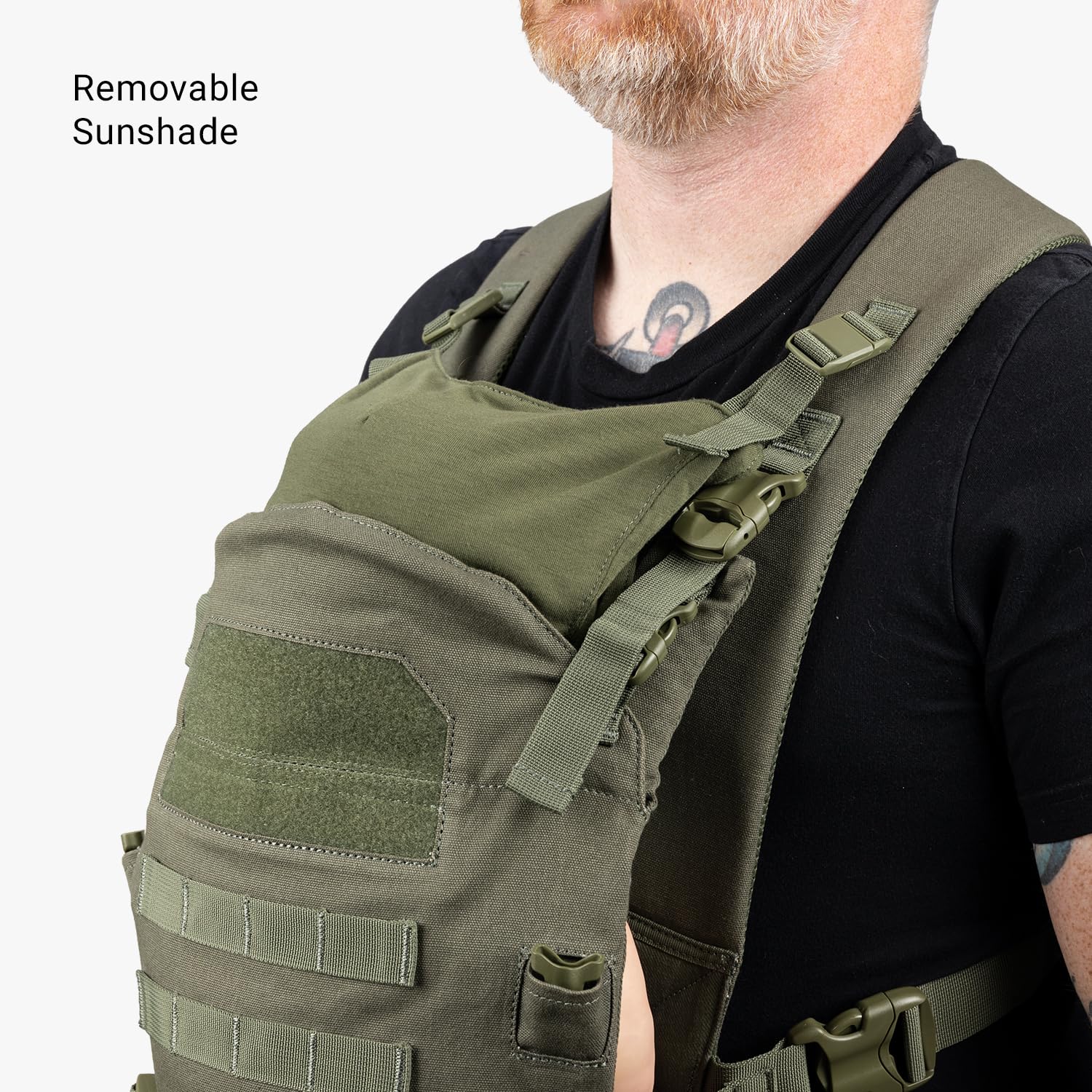 Shade included protects baby from sun while facing wearer.