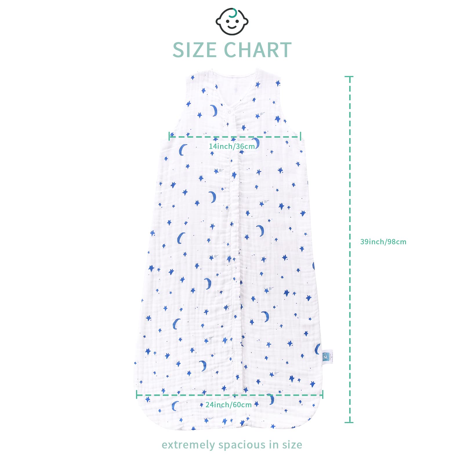TADO MUSLIN 2Way zip top opening enables quick on/off dressing.