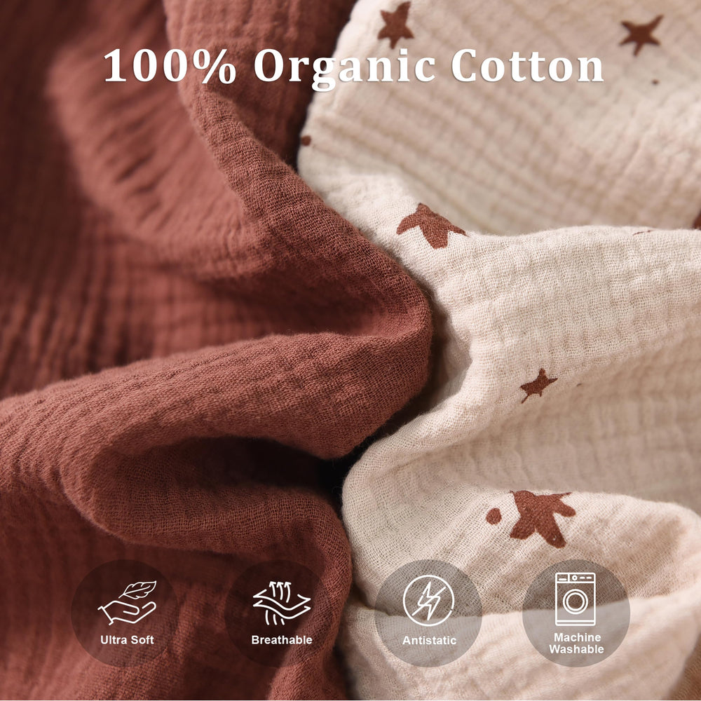 TADO MUSLIN 360° elastic band ensures a secure, long-lasting fit during active baby sleep.