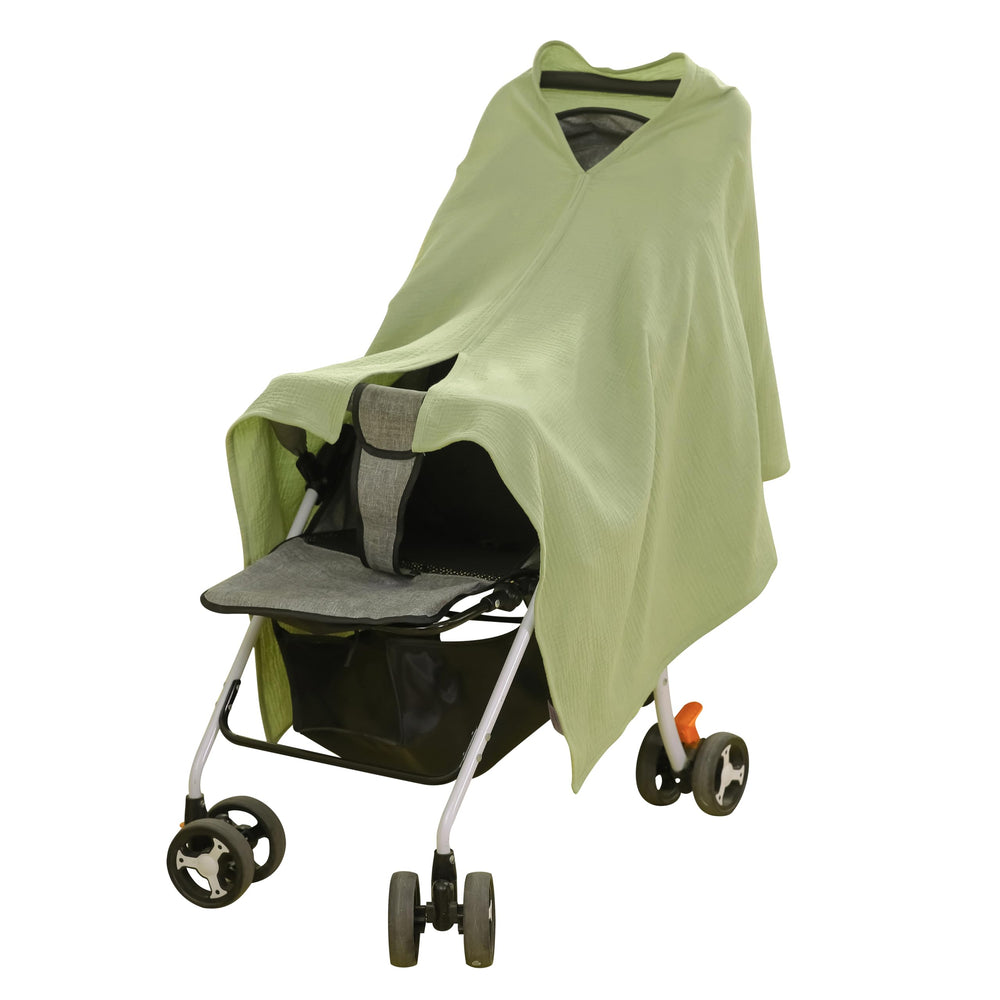 TADO MUSLIN baby blanket green doubles as a soft cover