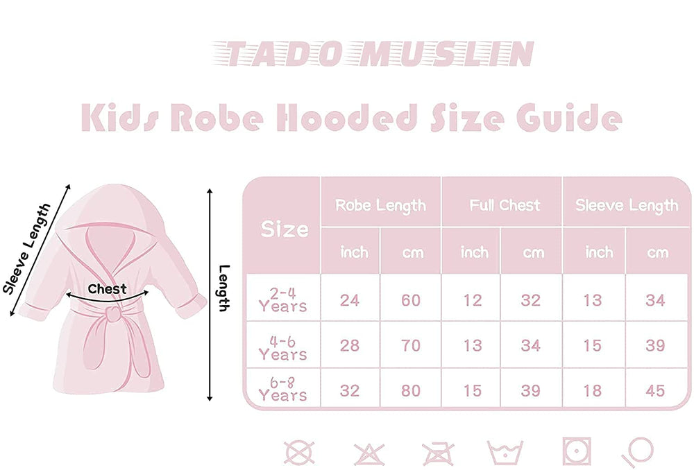 TADO MUSLIN care icon suggests machine wash and fast-dry care