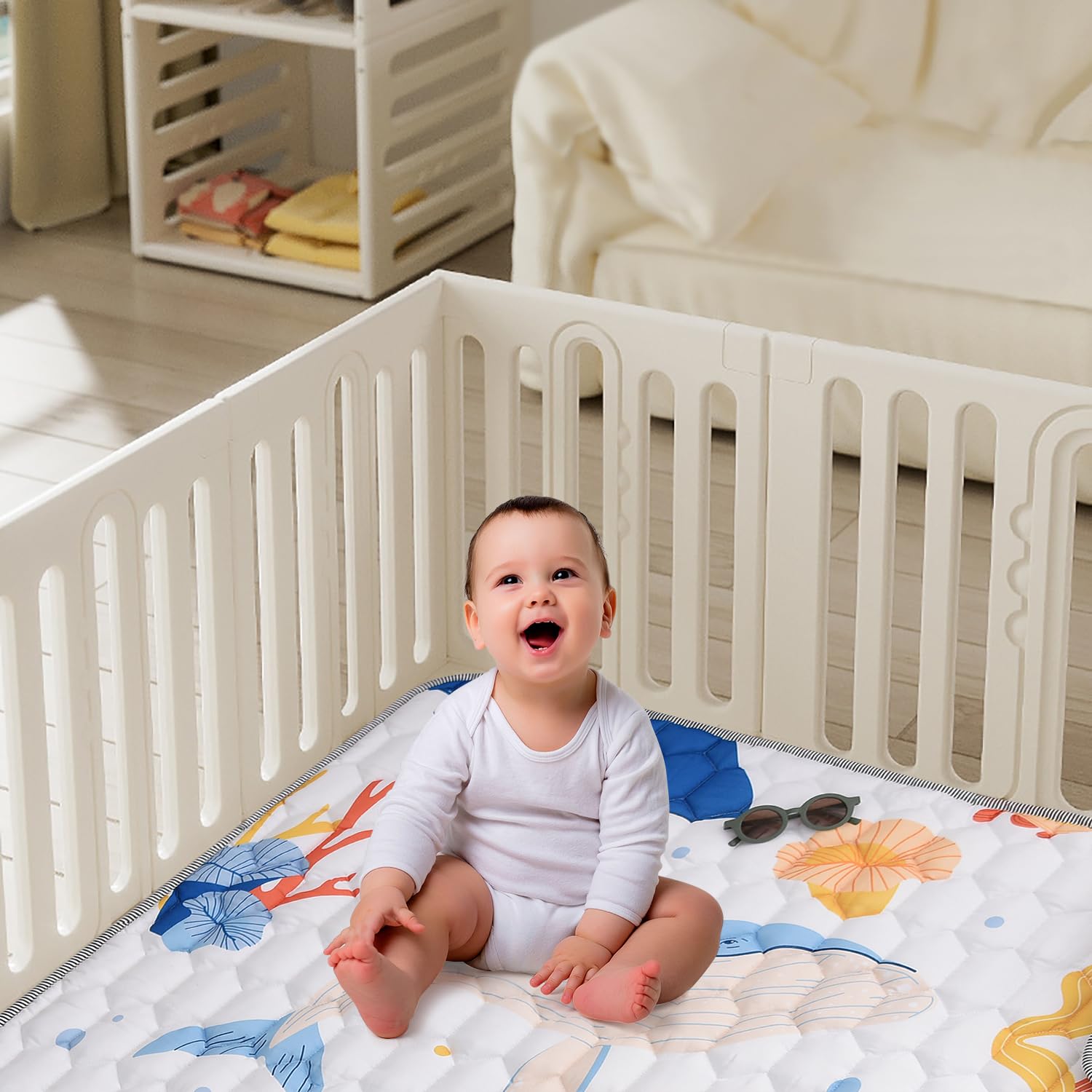 TADO MUSLIN bohemian pattern design adds stylish nursery decor touches.