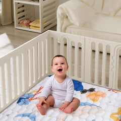 TADO MUSLIN bohemian pattern design adds stylish nursery decor touches.
