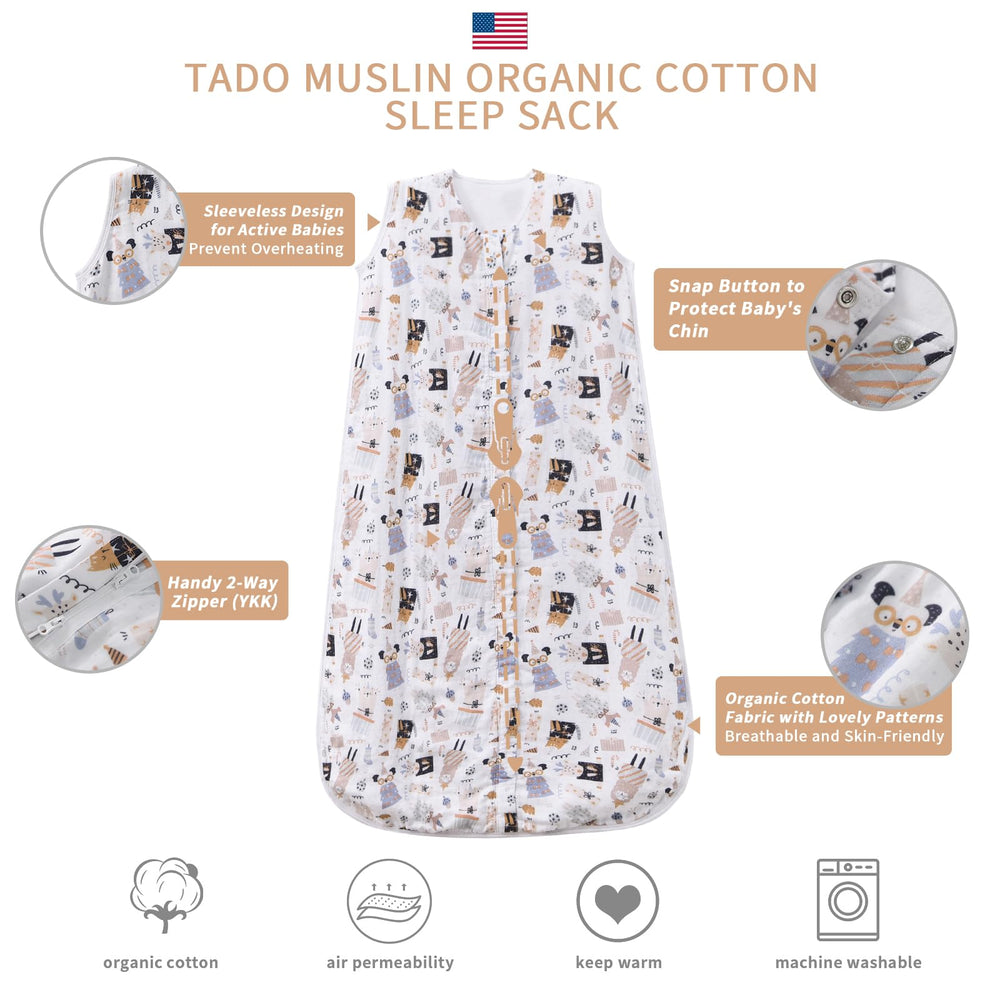 TADO MUSLIN breathable four-layer muslin keeps air flowing and skin soft.