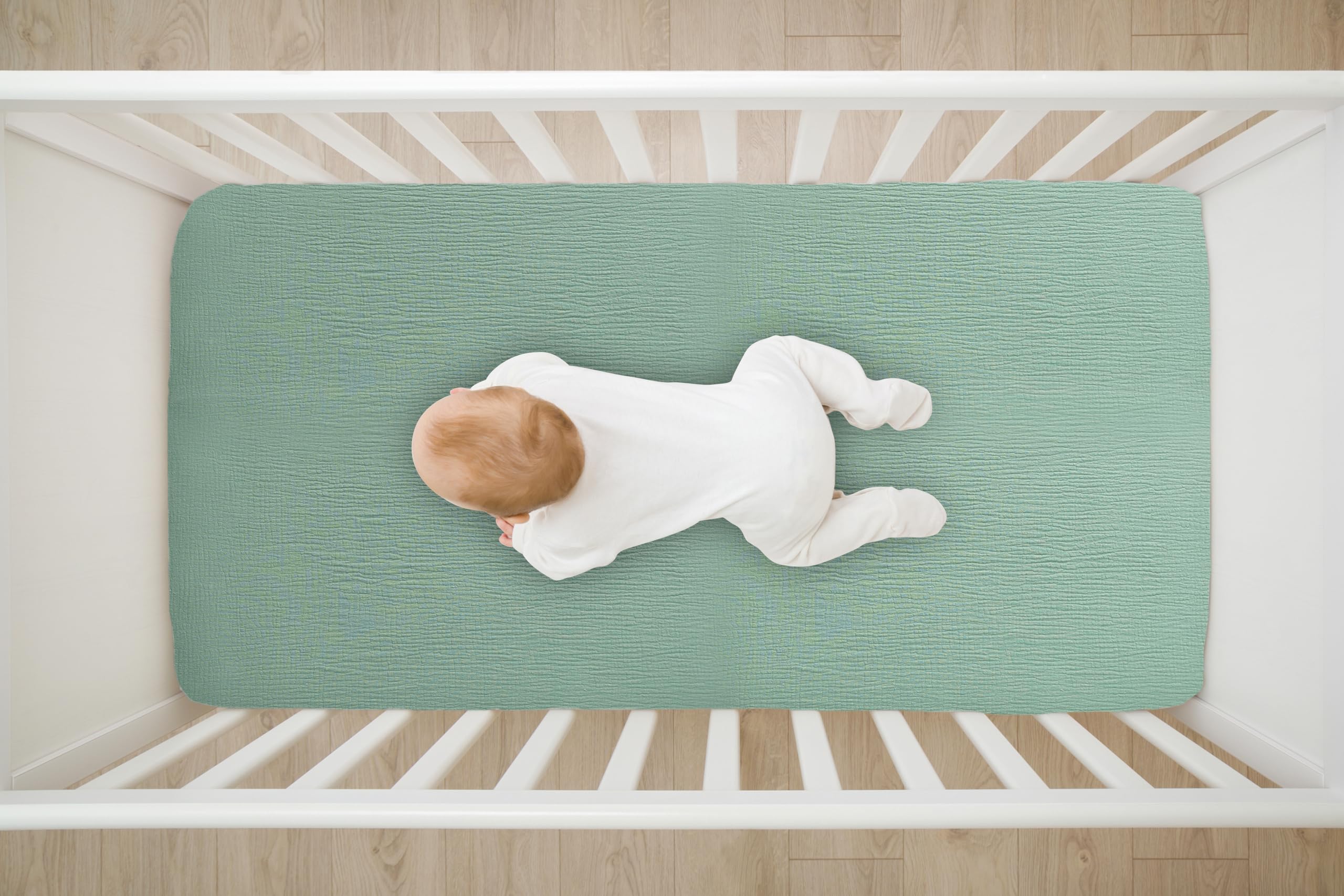 TADO MUSLIN crib sheet breathable double-layer muslin fabric for all-season comfort