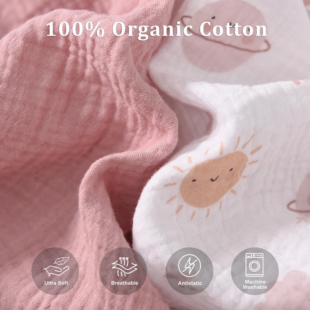 TADO MUSLIN 360° elastic band crib sheet keeps fabric in place.