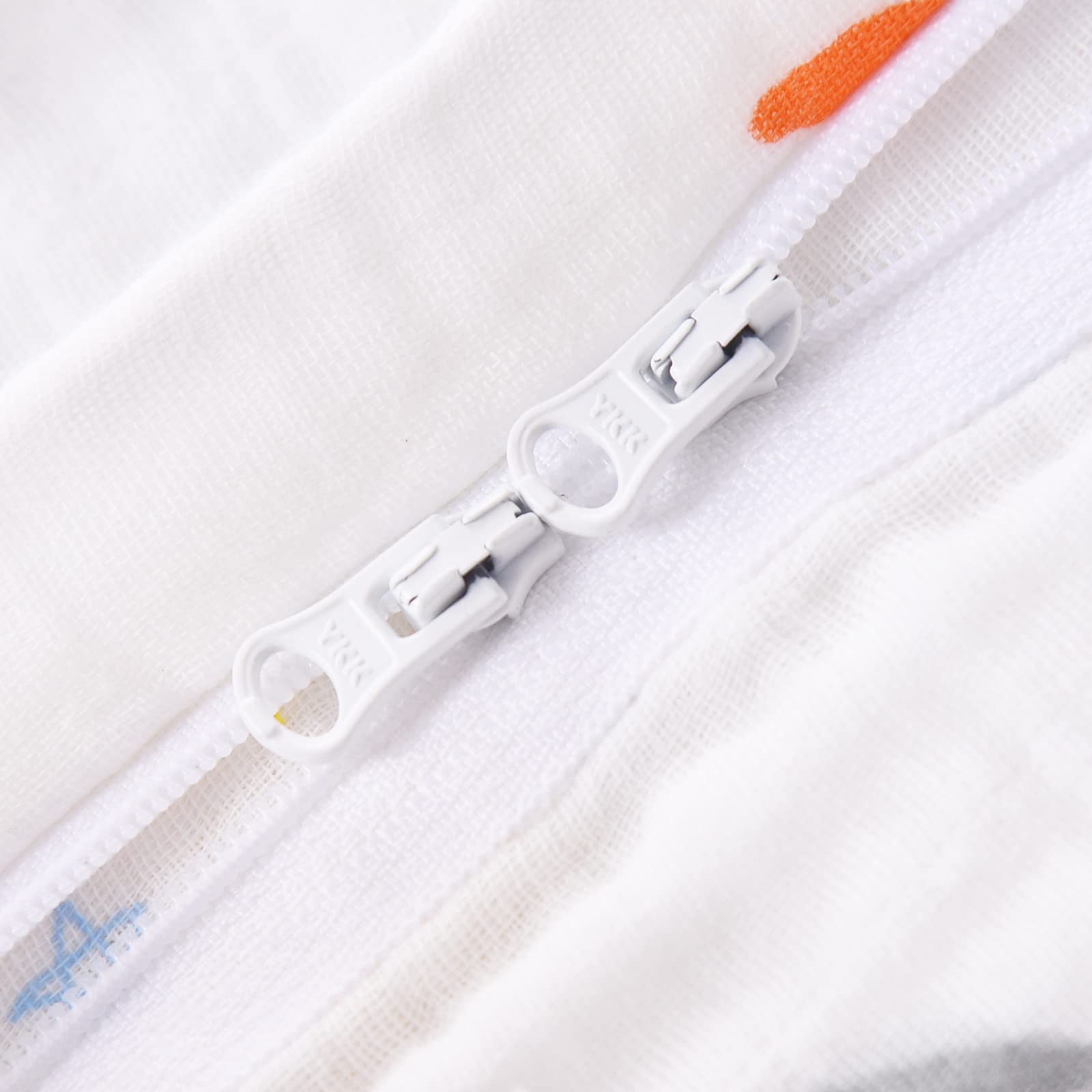 TADO MUSLIN Fabric detail emphasizes breathable muslin layers and OEKO-TEX certified material