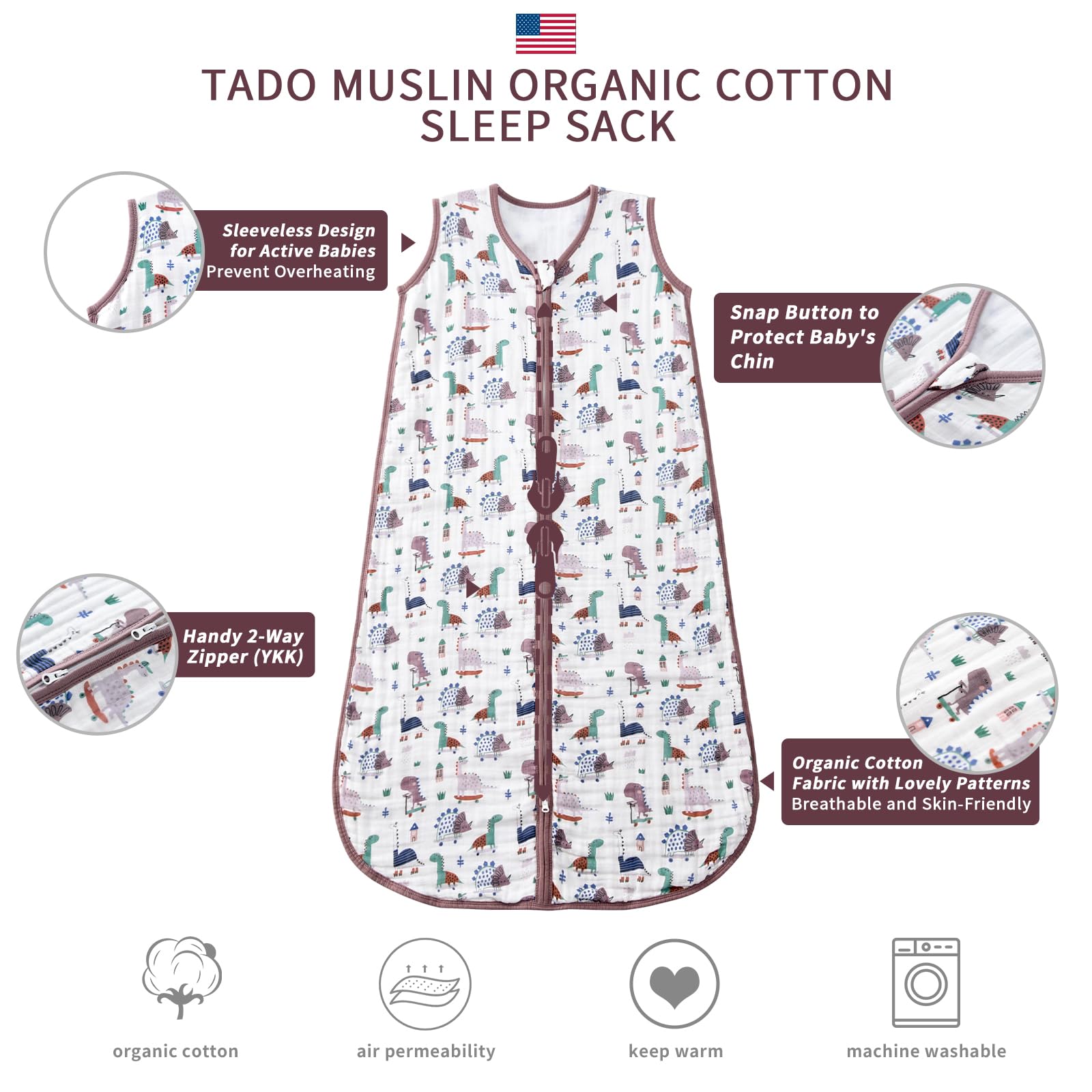 TADO MUSLIN four-layer muslin close-up emphasizes softness and breathability