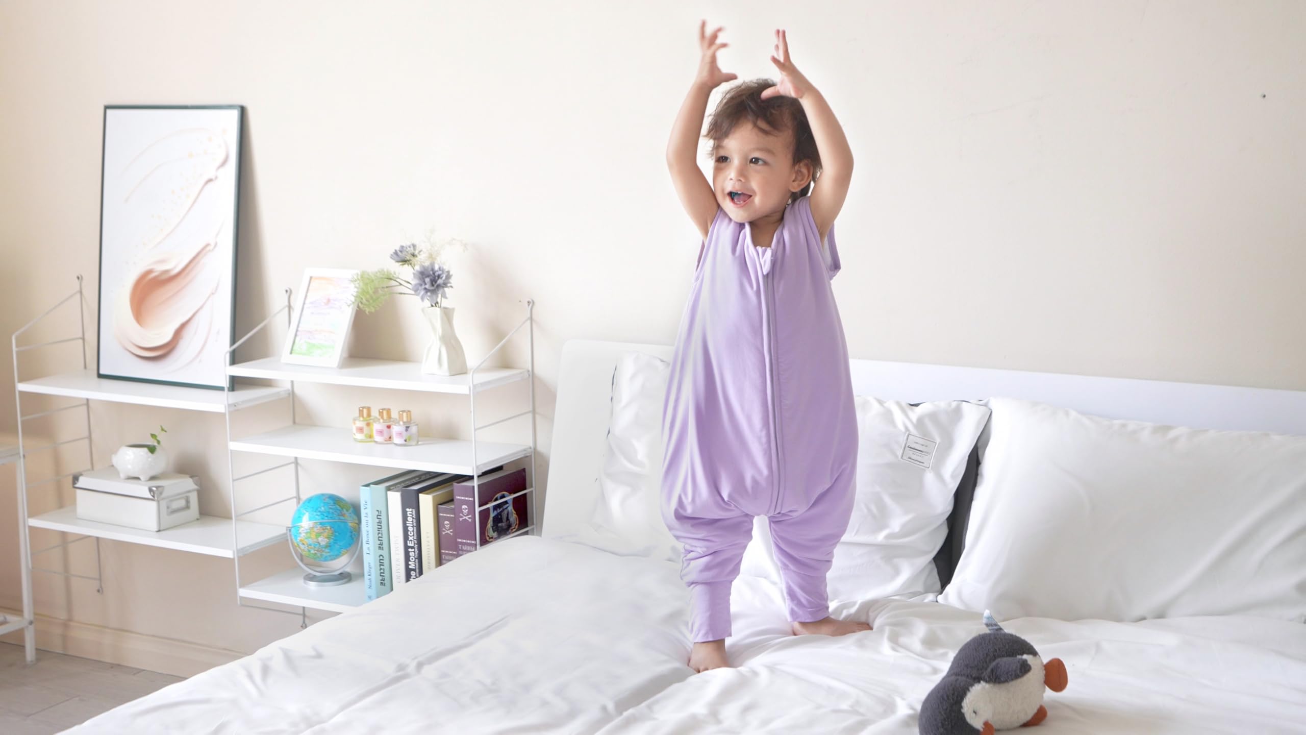 TADO MUSLIN leg-separation feature supports walking after wake-up with warm toes.