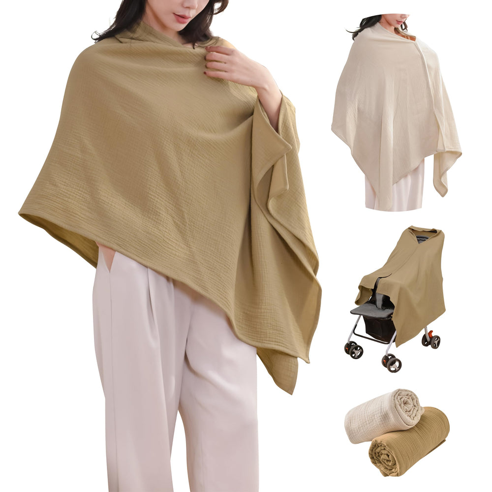 TADO MUSLIN nursing cover front view offers privacy and breathable comfort.