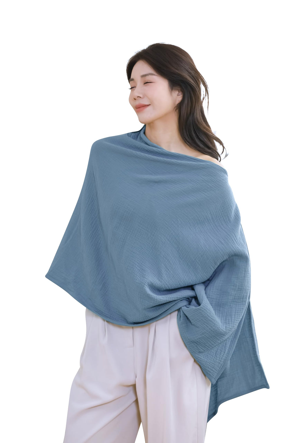 TADO MUSLIN peek-a-boo opening helps quick checks without removal.