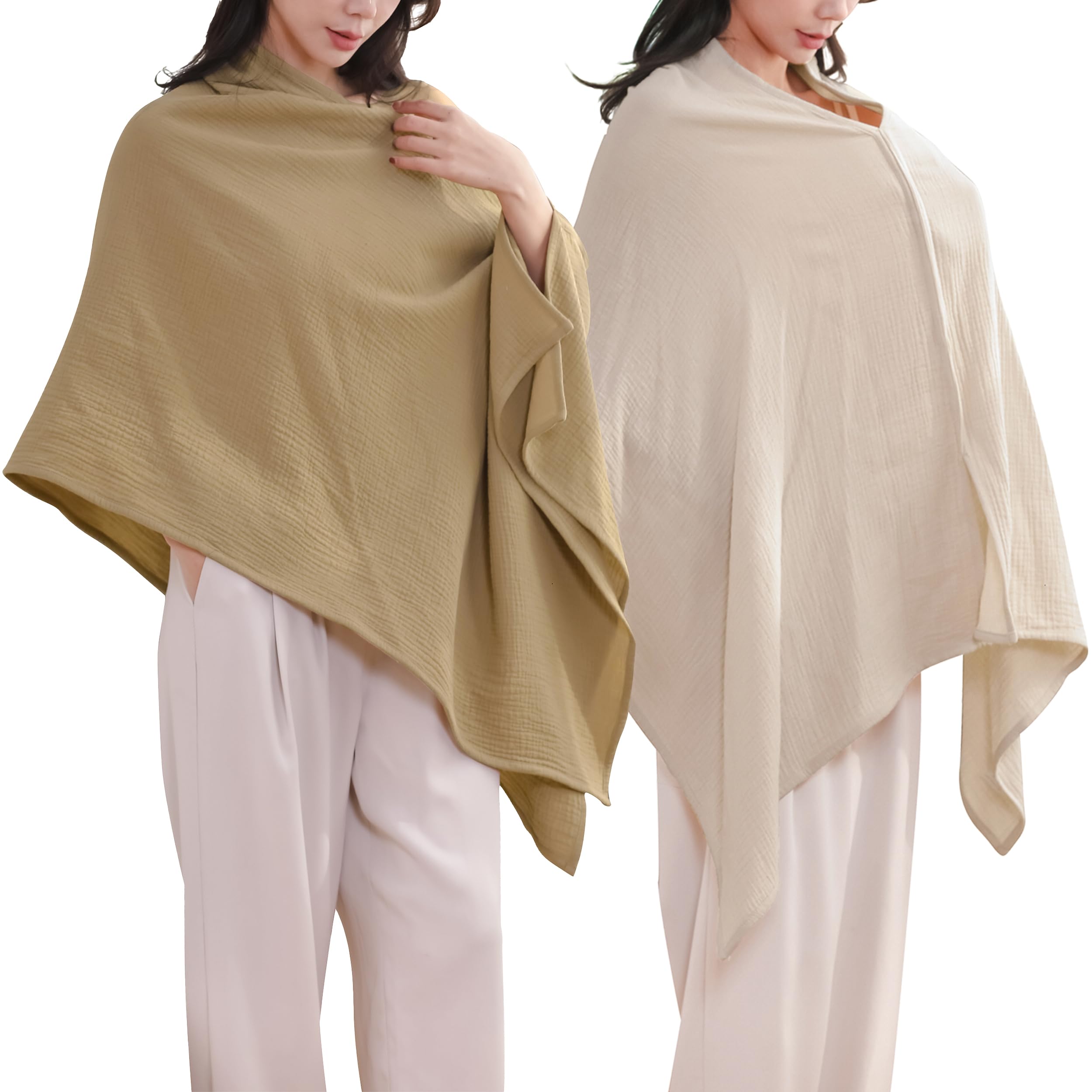 TADO MUSLIN nursing cover side view shows full coverage and airflow.