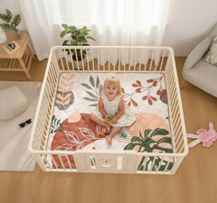 TADO MUSLIN play mat bohemian design adds stylish, fade-resistant warmth to nursery decor.