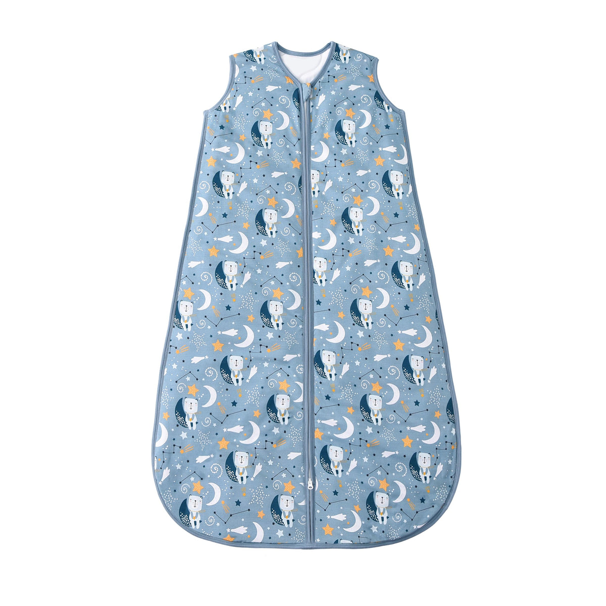 TADO MUSLIN sleep sack 2-4T blue bears flat lay highlights cozy fabric and kid-friendly design