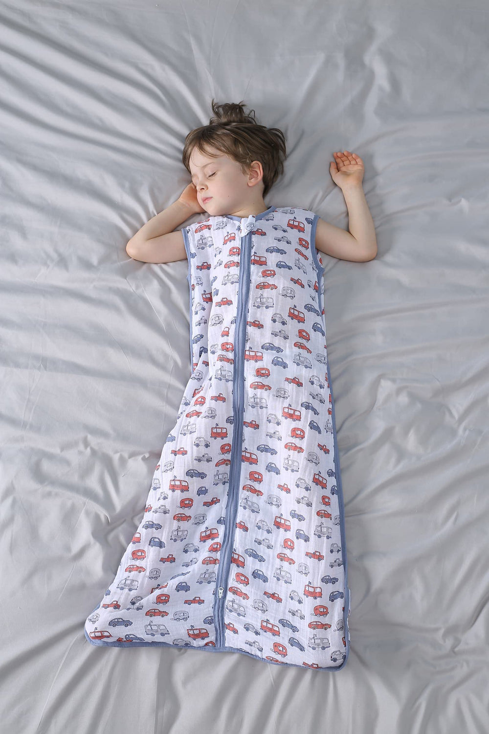 TADO MUSLIN sleep sack back view showing roomy cut for easy baby movement during sleep